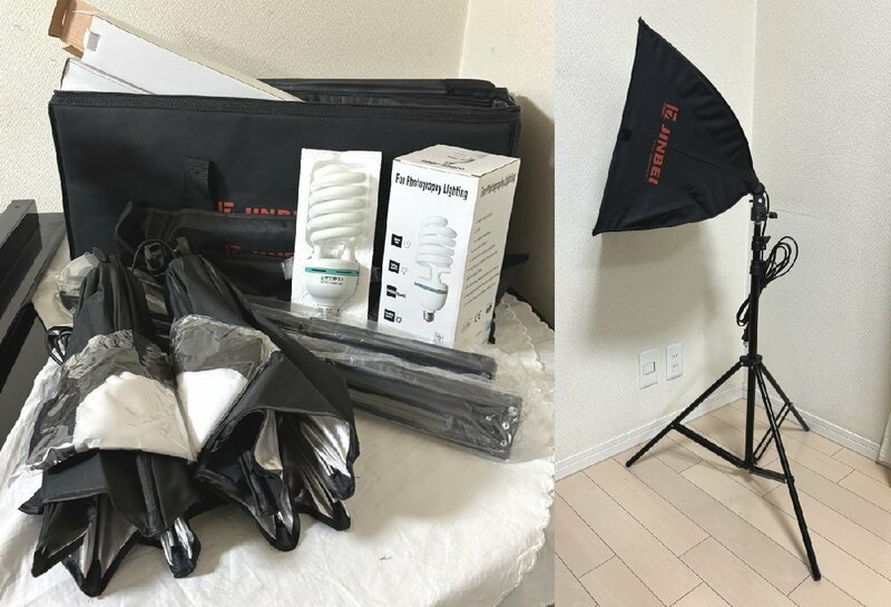 JINBEI 　撮影照明　撮影用ライト　ソフトボックス40×40スタンド付き　ポータブルキットバッグ付き