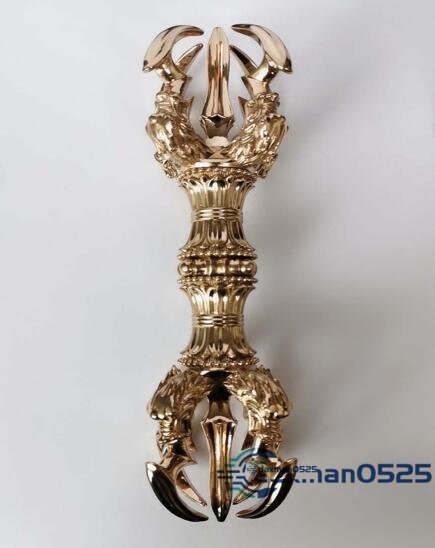 極上品 「密教法具 寺院用仏具」四大明王 五鈷杵 銅製 磨き仕上げ 22cm