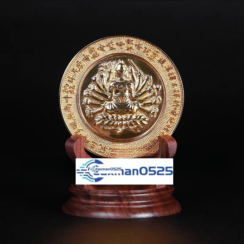 「密教法具 寺院用仏具」極上品 准胝観音 準提寶鏡 仏具 仏教 工芸品 真鍮製 金メッキ仕上げ