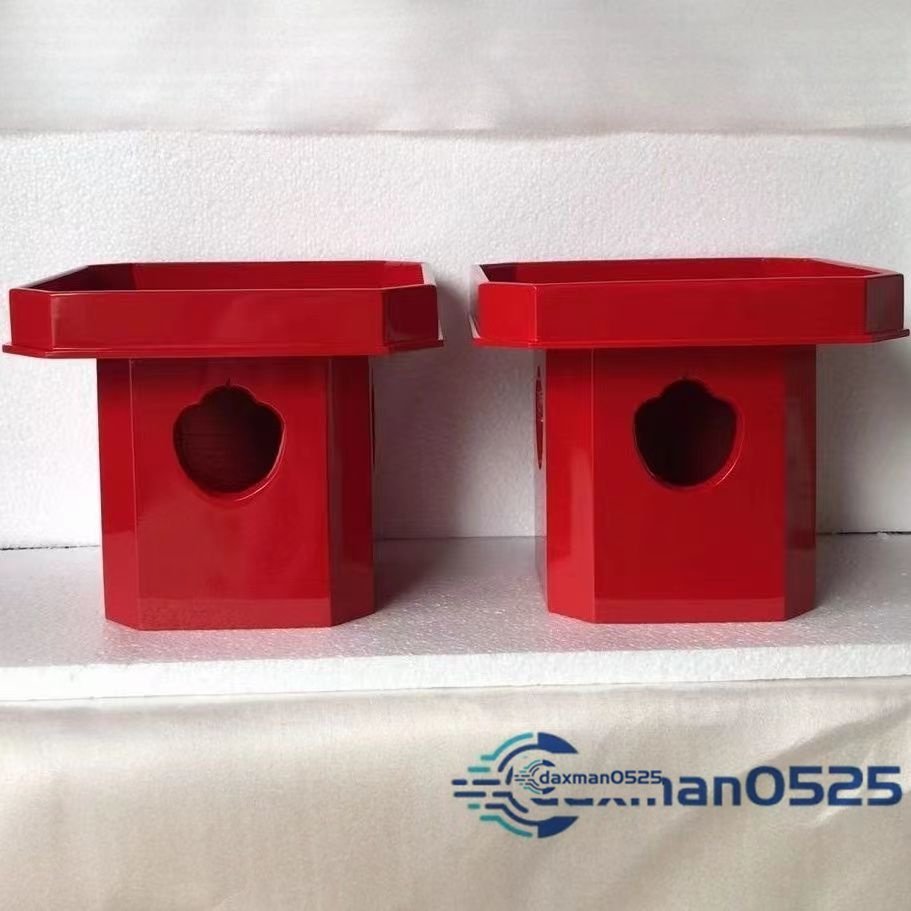 仏教美術 木製 朱塗り 三宝 2個セット 幅さ24cm 仏具