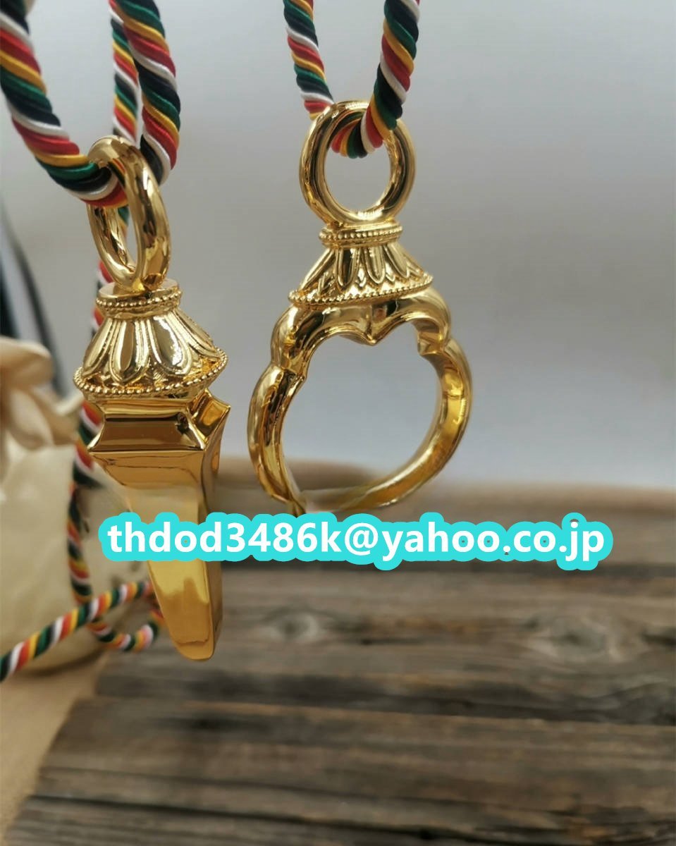 「密教法具 寺院用仏具」真言宗 不動明王羂索 壇線 仏教工芸品 24K金メッキ仕上げ