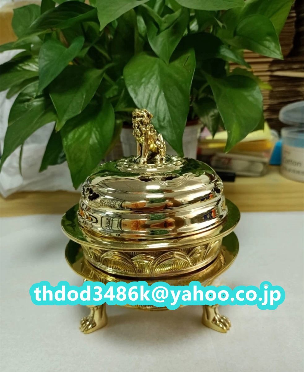 「密教法具 寺院用仏具」極上品 火舎香炉 仏具 仏教美術 銅製 磨き仕上げ 高さ18cm