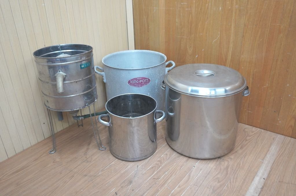 240109-005-4　寸胴鍋セット　KING-POTS　キング寸胴鍋　EME　電子技法中央協議会　タンク　株式会社千田　洗米器　
