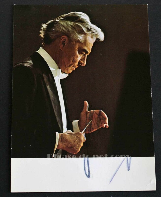 Herbert von Karajan マエストロ　ヘルベルト・フォン・カラヤン　直筆サイン ザルツブルク音楽祭　1981年 11月4日　スタンプ 額装にて