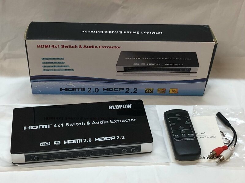 24B018 送料無料 HDMI 4×1 Switch ＆ Audio Extractor HDMI 2.0 HDCP 2.2 通電・ 動作未確認 保管品 ジャンク扱い