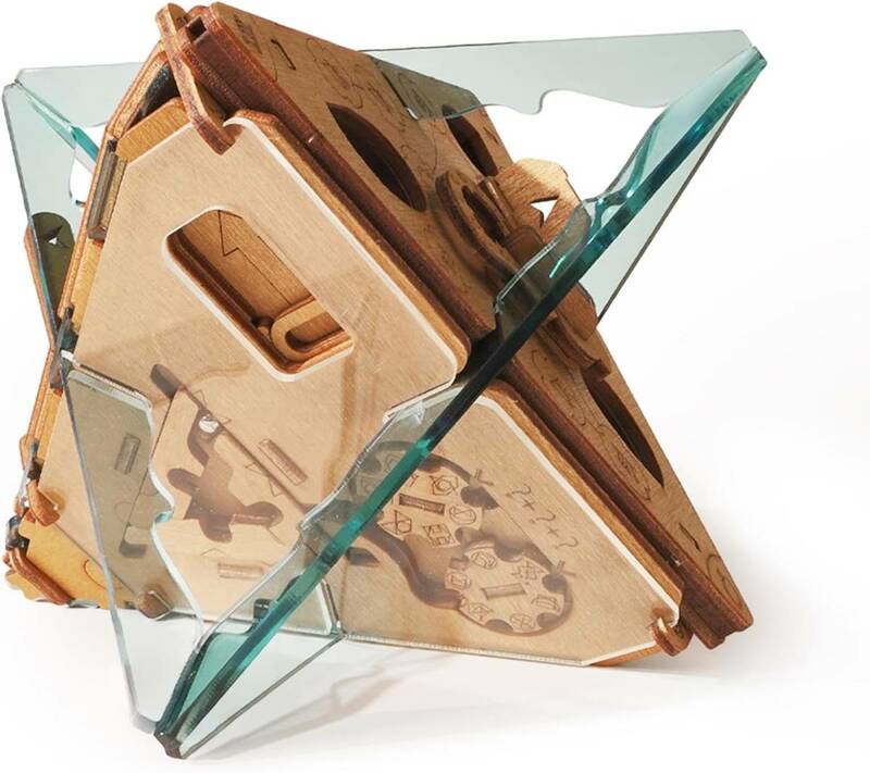 Puzzle Potato 哲学者の石 脱出部屋ゲーム 木製パズルボックス 3D頭の体操パズル 宝箱 (ニュートンの謎の発明)