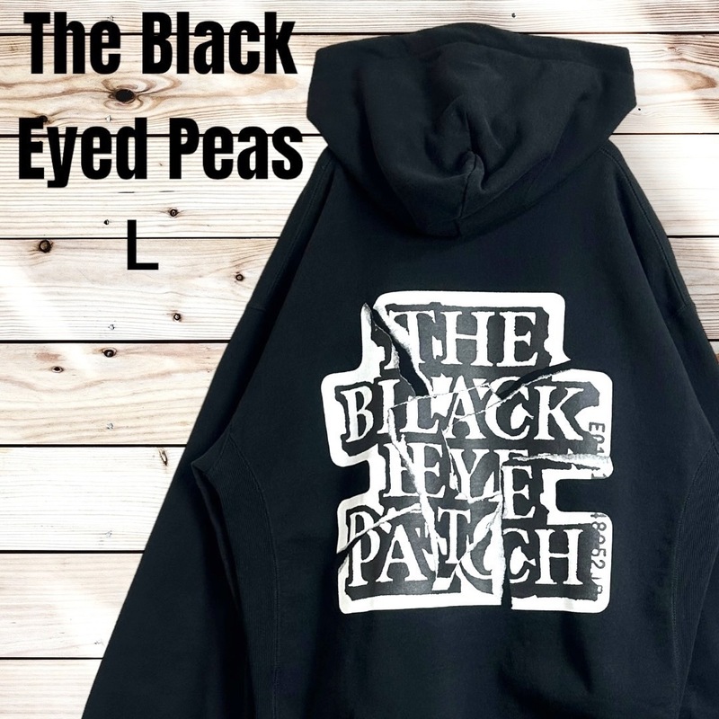 【超希少デザイン】THE BLACK EYE PATCH ブラックアイパッチ バックプリントロゴ 入手困難 即完売モデル L 黒 ブラック 取扱注意 パーカー