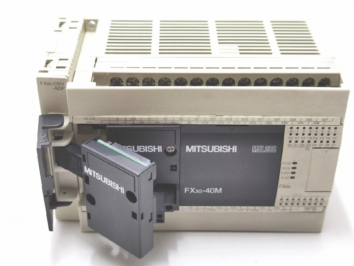 インボイス対応 中古 三菱 FX3G-40MT/ES と FX3G-CNV-ADP セット