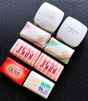【新品・日本製】ケース入りHONEY SOAP・資生堂石鹸バブル・資生堂石鹸オリーブ・植物物語・絹石鹸合計8個セット 