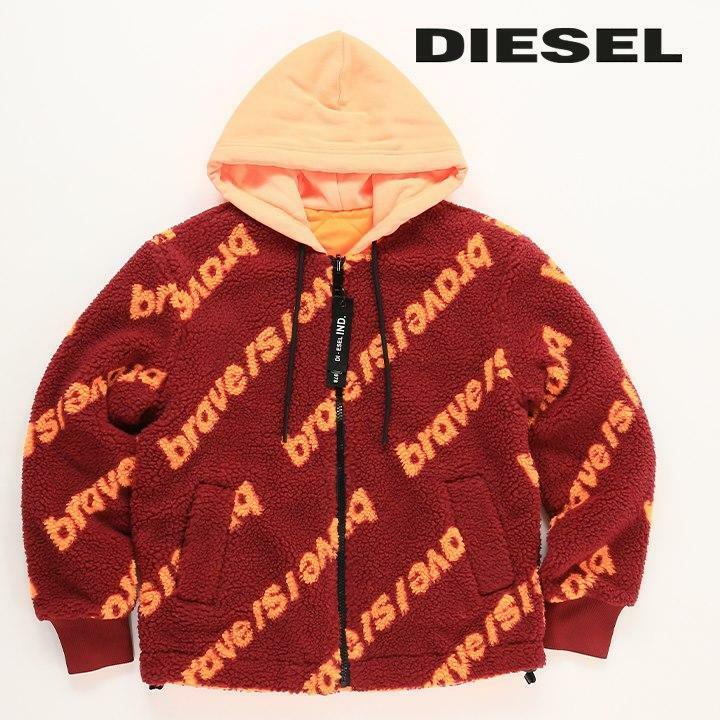 新品 即決 国内正規品 ディーゼル DIESEL リバーシブル 中綿ジャケット ブルゾン ボア 総柄 サイズMLほど(表記XS)