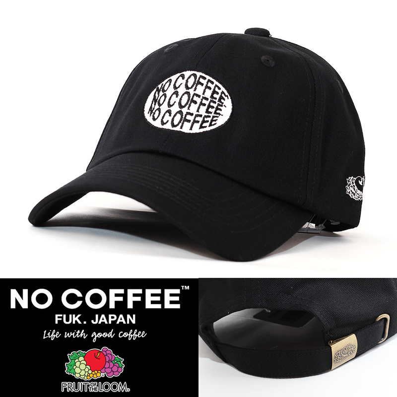 ローキャップ 帽子 メンズ No Coffee / Fruit of the Loom ブラック 80284800-80 ブランドコラボモデル ノーコーヒー フルーツオブザルーム
