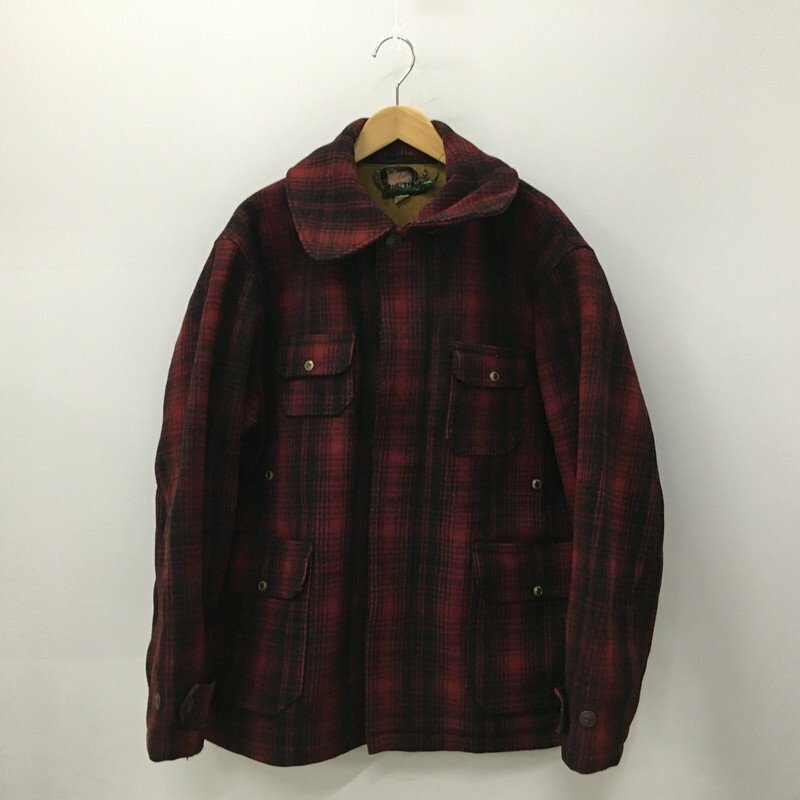 TEI 【現状渡し品】 WOOLRICH ウールリッチ 50'S チェックハンティングジャケット レッド サイズ48 〈144-240114-MK-5-TEI〉