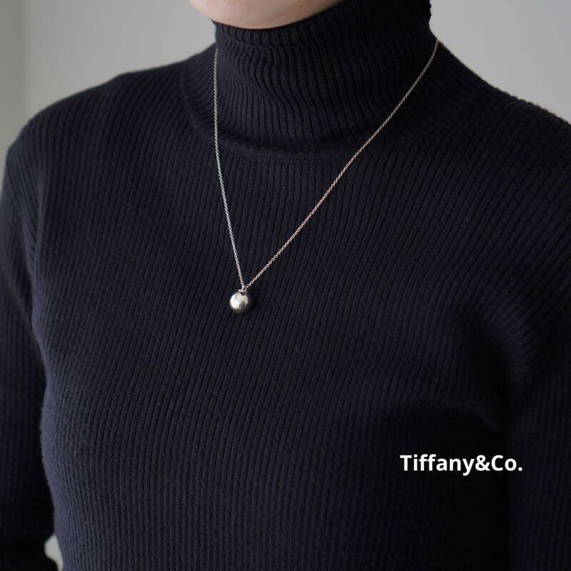 美品 Tiffany&Co. ティファニー ハードウェア ボールネックレス 12.75㎜ SV925 刻印あり 正規品 シルバー925