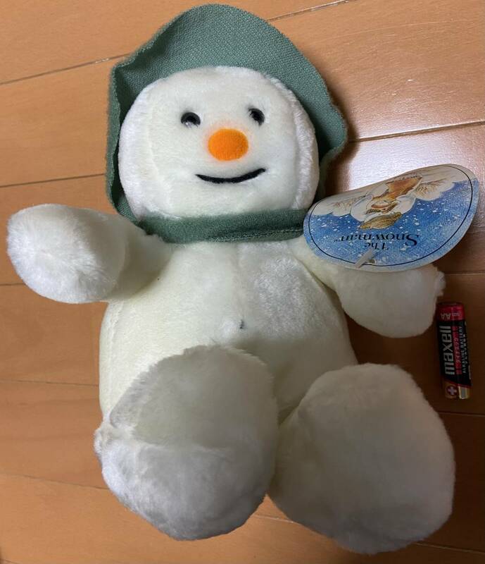 1989年 オルゴール ぬいぐるみ スノーマン snowman レトロビンテージ 昭和レトロ 平成初期 クリスマス 雪だるま EDEN社 星に願いを