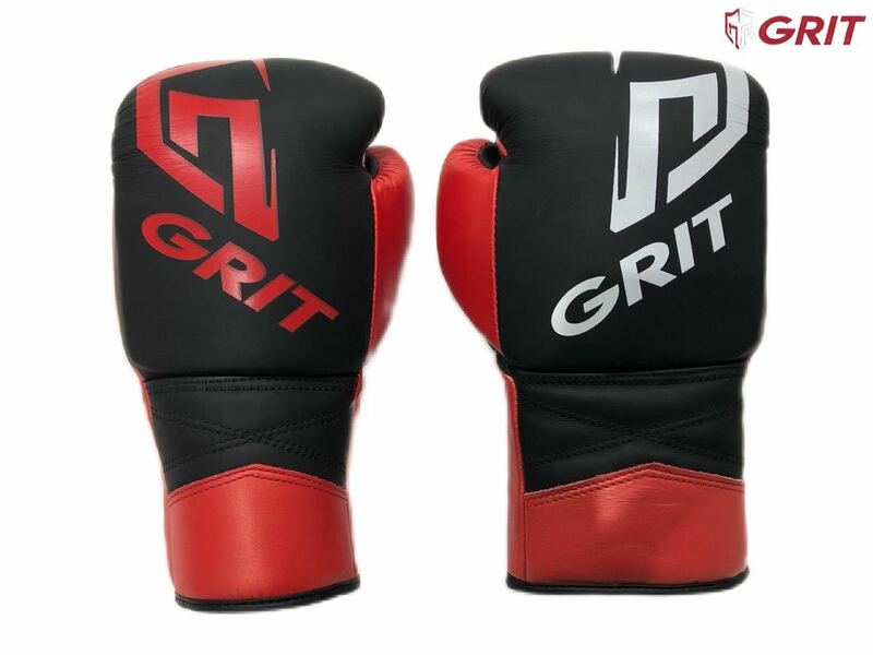 GRIT メタリック　ボクシンググローブ　レッド　紐式タイプ