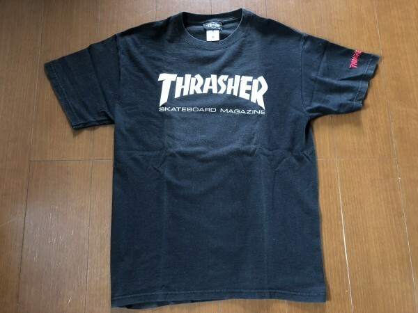 コレクション放出！Lサイズ★ネオ ビンテージ スラッシャー マガジン THRASHER ロゴ Tシャツ スケボー SKATE SK8 スケートボード 古着