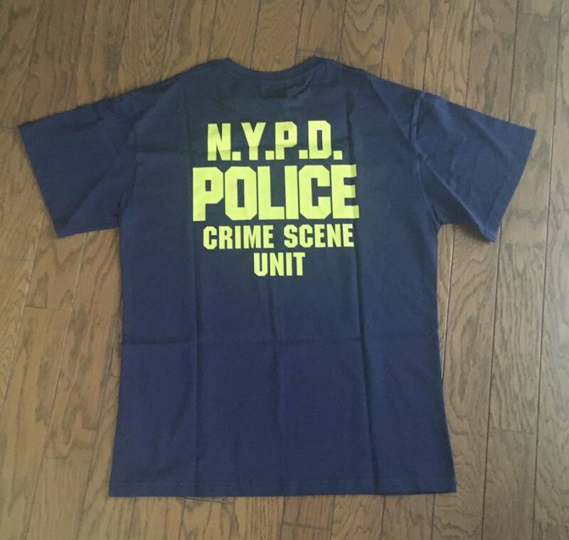 ●NYPD CRIME SCENE UNIT 半袖Ｔシャツ ネイビー(M) ニューヨーク市警察 FBI 捜査官 CIA バッジ 警察グッズ アメリカ 警察官 映画 USA 