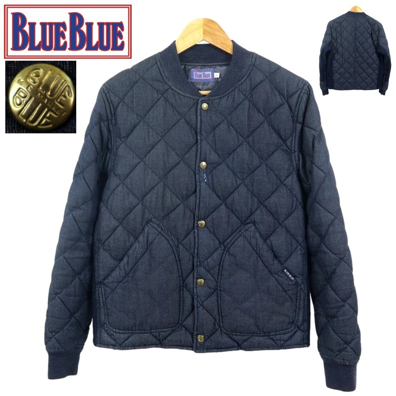 【B2811】【美品】BLUEBLUE ブルーブルー 聖林公司 キルティングジャケット デニムジャケット ブルゾン インディゴ サイズ2 