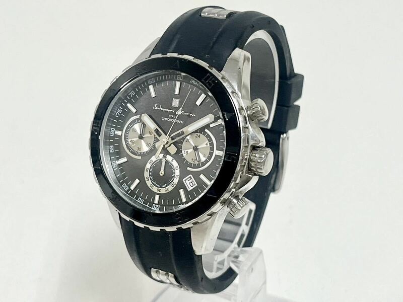1h Salvatore Marra サルバトーレ マーラ クォーツ メンズ 腕時計 SM17112-1 クロノグラフ ブラック 文字盤 黒