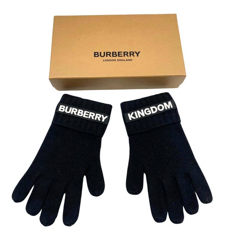 【即決】 正規品 BURBERRY バーバリー ロゴ手袋カシミヤ / メンズ / 8025726 / 1002 / 付属品完備 / 新品