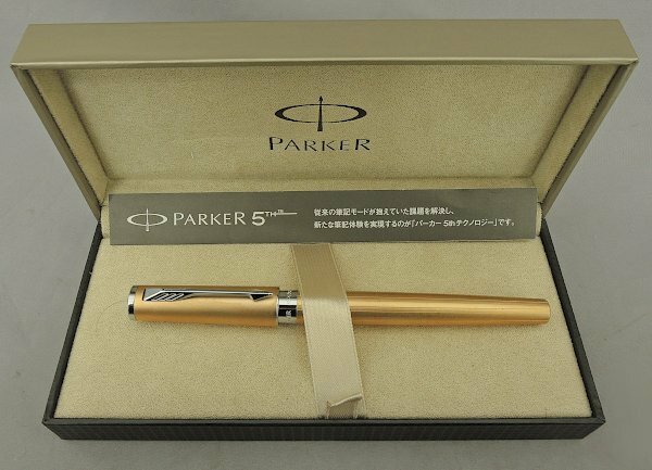 PARKER S1-1202 ペン 5thテクノロジー パーカー インジェニュイティ スリム 第五世代 ピンクゴールドCT　F 細字 黒　中古