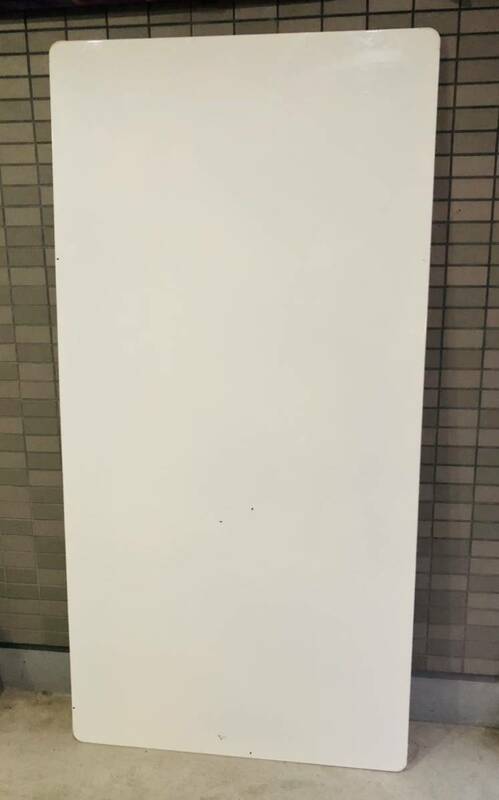 ホワイトボード（鉄板）パーテーション キッチンパネル 3×6尺（90×180㎝）特大　フック付　手渡歓迎　大阪市　訳あり