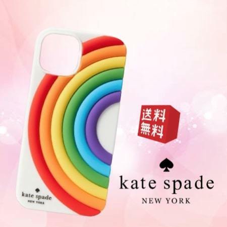 【新品 未使用】Kate Spade ケイトスペード iPhone14Proケース スマホケース レインボー マルチ レディース メンズ KS-422
