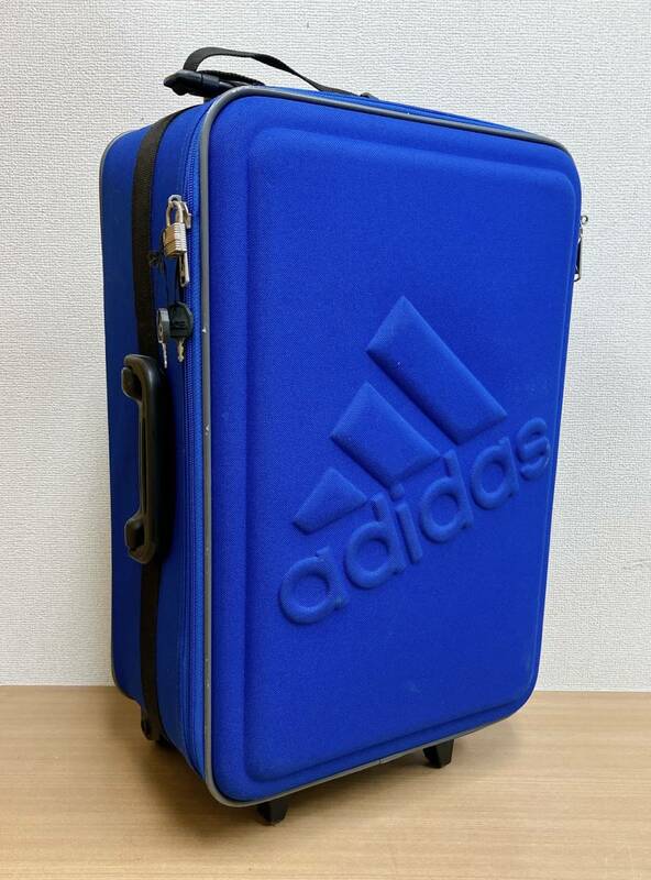【adidas アディダス キャリーバッグ スーツケース】青/ブルー/旅行/お出掛け/合宿/災害対策/A61-294