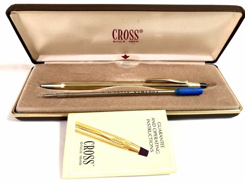 【超美品】CROSS クロス クラシックセンチュリー 10金張ボールペン 青純正リフィル付
