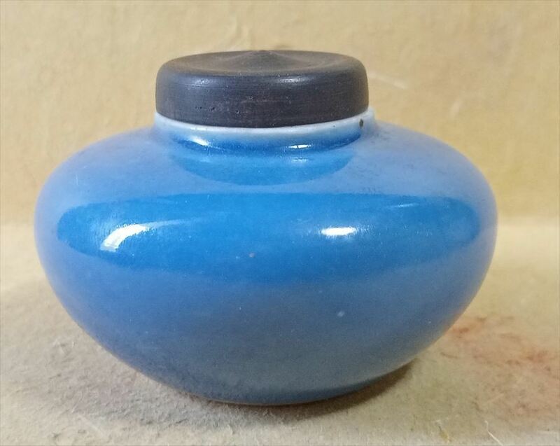 中国 清代 藍釉 水滴 時代保証 唐物
