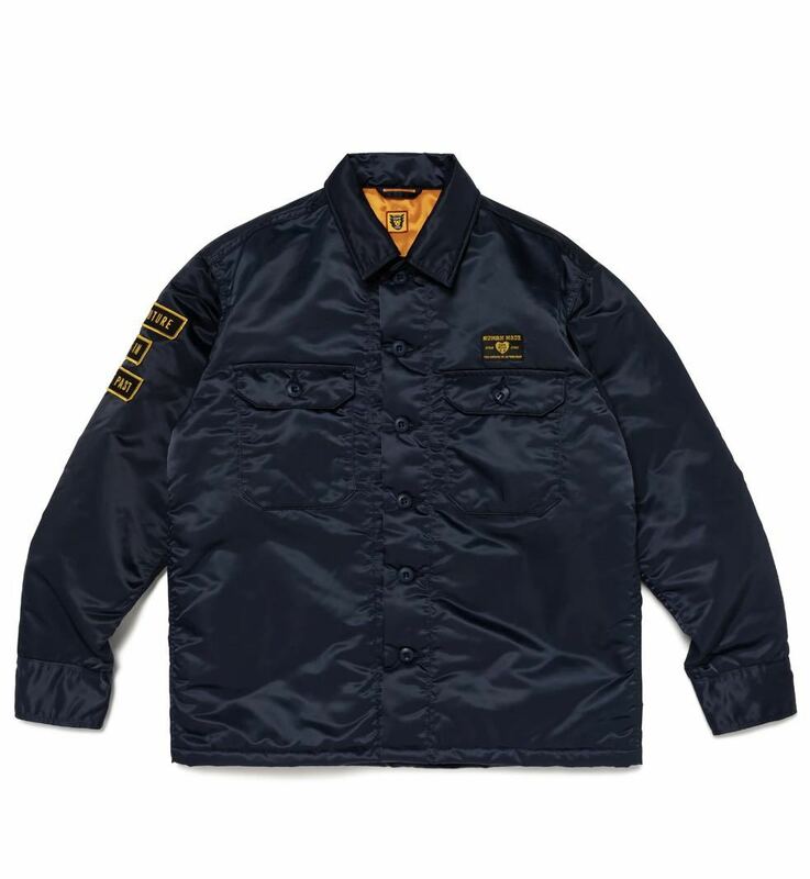 完売品！HUEMAN MADE PADDED CPO SHIRT 中綿入り NAVYナイロンジャケット ブルゾン