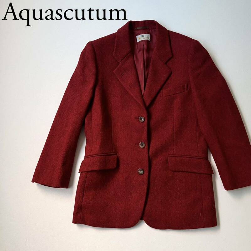 Aquascutum アクアスキュータム ツイードジャケット テーラードジャケット　ウール トップス　アウター　レディース