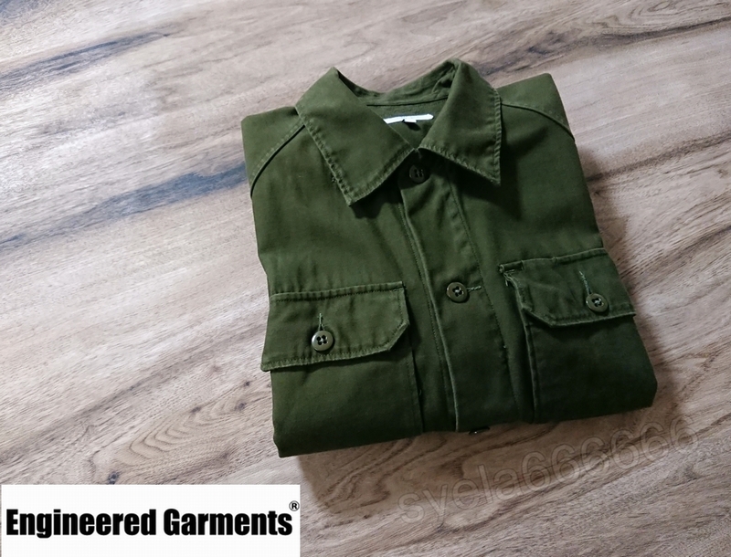 Engineered Garments☆17年 Field Shirt Reversed Sateen★サイズS オリーブ☆エンジニアードガーメンツ☆ミリタリーシャツ フィールド
