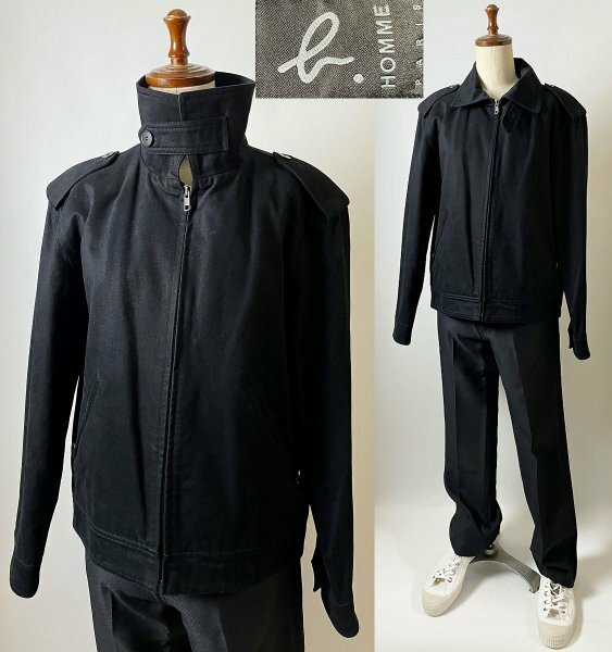 ★【ポーランド製 国内正規品 名作 2007AW レア】agnes b. homme アニエスベー オム コットン100％ モールスキン ジャケット 48 ブラック