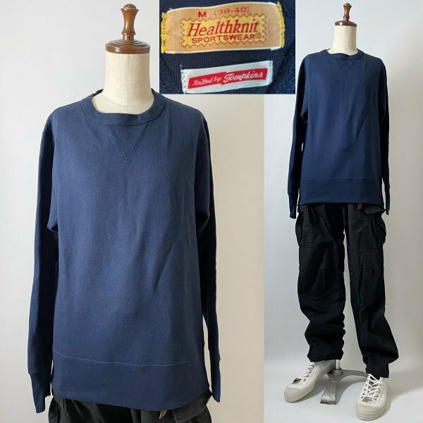 【近年ビンテージ 定価8,360円】00s Healthknit sports wear tompkins ヘルスニット スポーツウエアトンプキンス スウェット M トレーナー