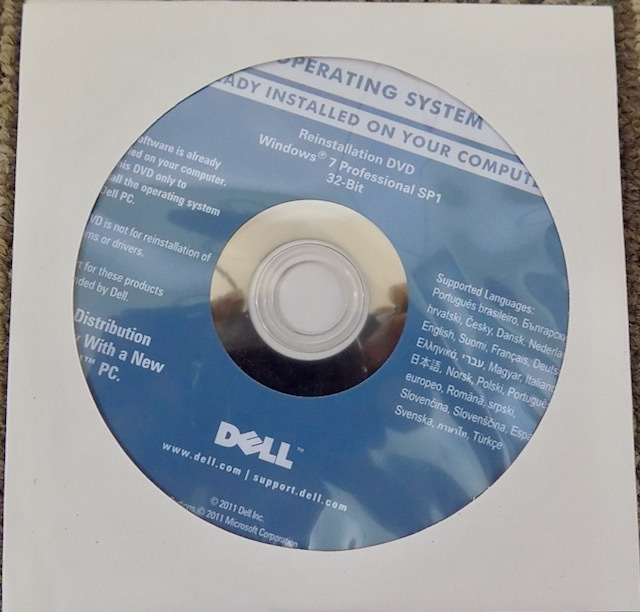 Dell Reinstallation DVD Windows 7 Professional SP1 32BIT 未使用