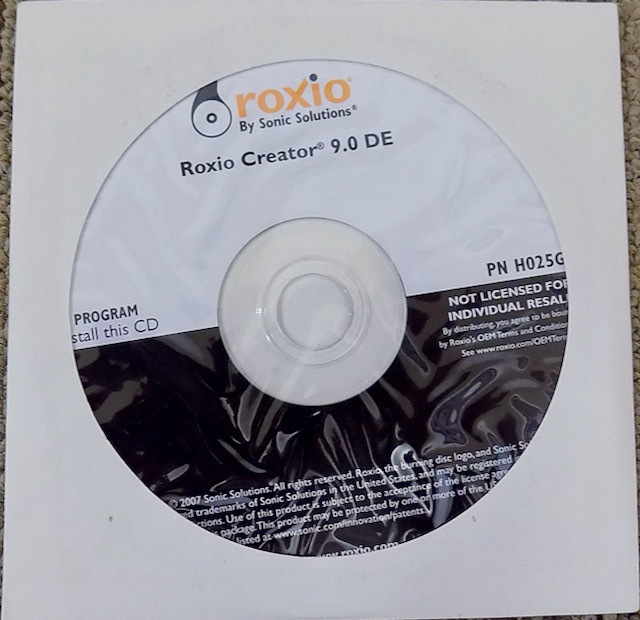 Dell Roxio Creator 9.0 DE install CD　未開封