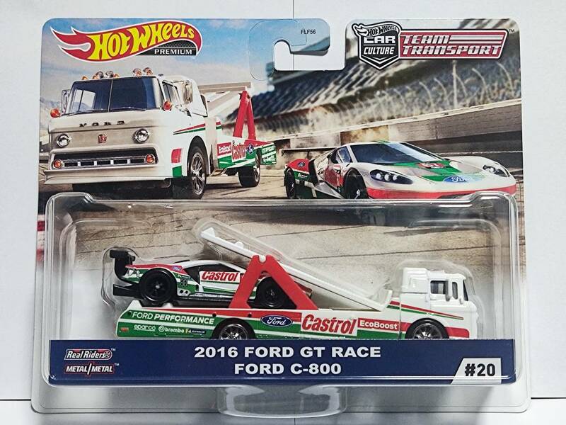 Hot Wheels TEAM TRANSPORT‐2016 FORD GT RACE (Castrol)/C-800 /チームトランスポート/フォード/カストロール/トラック/Transporter