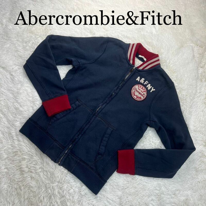 Abercrombie&Fitch アバクロンビー&フィッチ ジップアップジャケット ブルゾン ネイビー L アバクロ