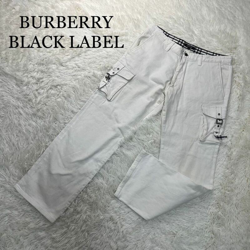 BURBERRY BLACK LABEL バーバリーブラックレーベル デニムパンツ 白 サイズ79 ノバチェック
