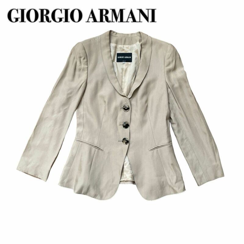 GIORGIO ARMANI ジョルジオアルマーニ テーラードジャケット ベージュ38 M