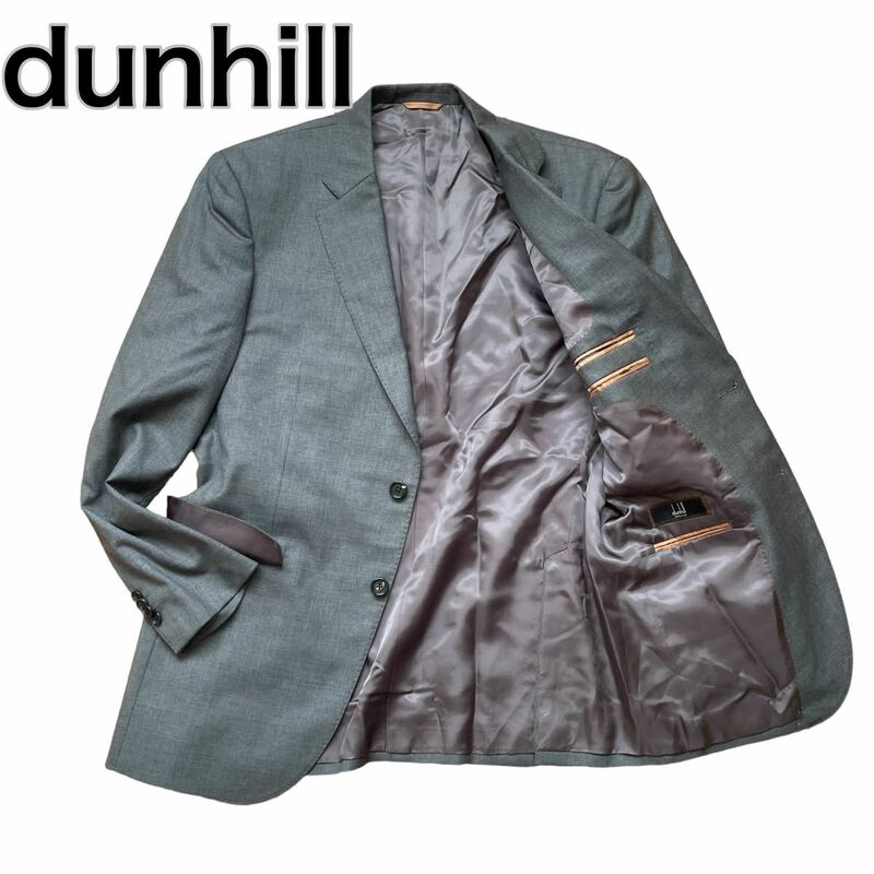 dunhill ダンヒル テーラードジャケット グレー 背抜き ステッチ L ビジネス 紳士