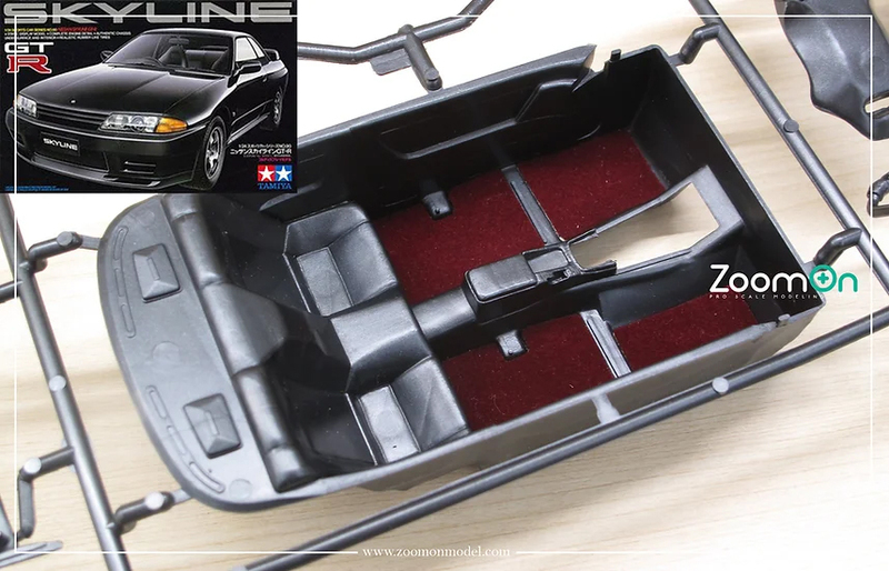 ◆◇ZoomOn Model【ZC003】1/24 車内カーペットセット/日産・スカイラインGTR R32用-ブラック◇◆