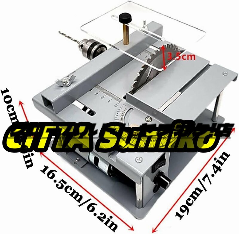 ポータブルテーブルソー、ベンチトップソー、電動切断ツール、DIY切断ミニチュアテーブルソー、木工用、最大5000rpmで回転し