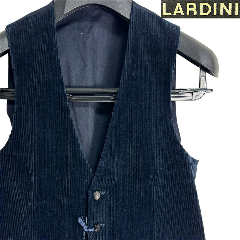 J4050 新品 ラルディーニ コーデュロイジレ ベスト ブラック 42 LARDINI