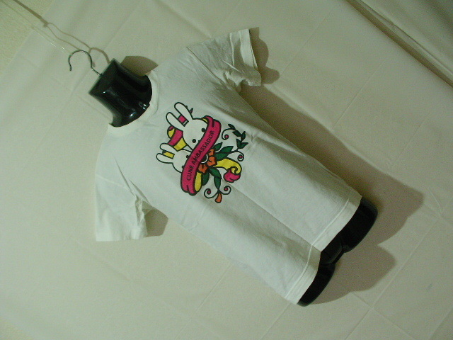 ssy8025 CUNE キューン 半袖 Tシャツ ホワイト ■ フロントプリント ■ ウサギ うさぎ クルーネック XSサイズ コットン100 