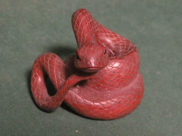 根付　蛇　在銘　干支　巳　彫刻　置物　NETUKE　古美術　時代物　日本　骨董