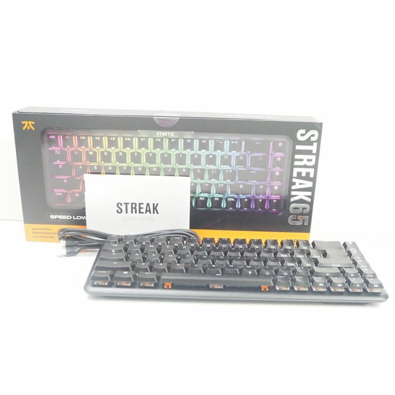 美品 Fnatic Gear フナティックギア STREAK65 US 有線 ゲーミングキーボード FPS eスポーツ PC周辺機器 HY801