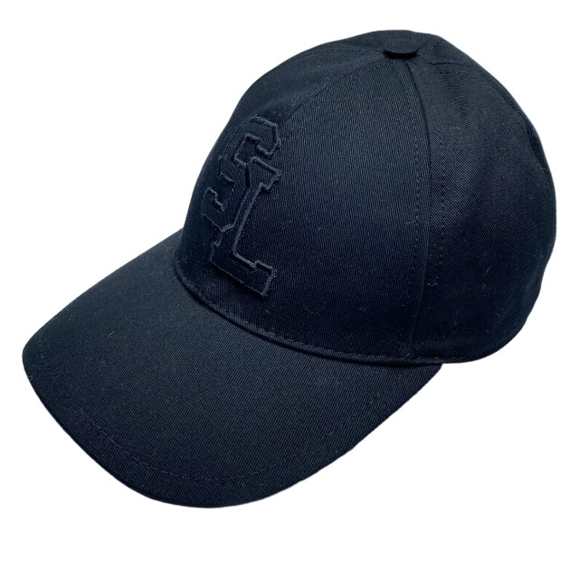 【新品】サンローランパリ 690929 帽子 キャップ ベースボールキャップ アクセサリー 小物 ロゴ刺繍 コットン ブラック (サイズ 59)