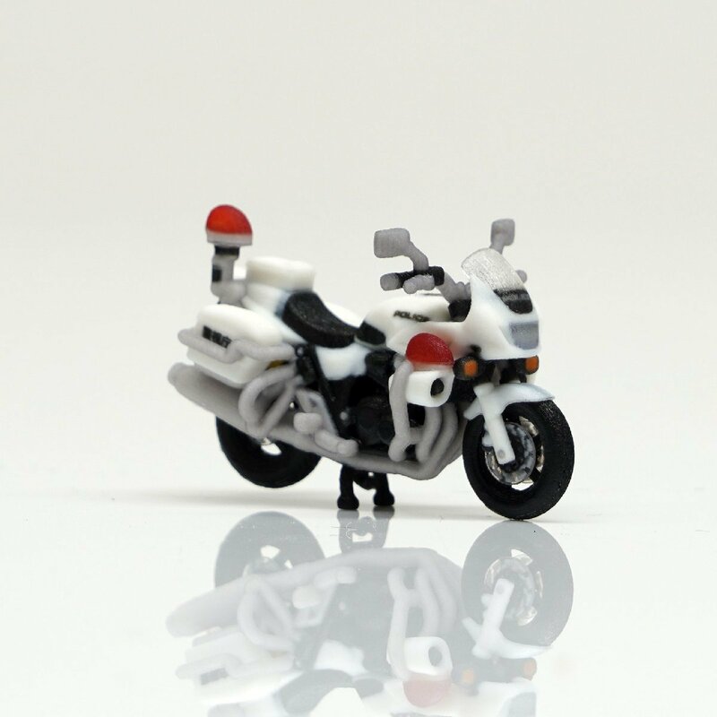 HT064-00004 modeleal 日本警察 1/64 白バイA センタースタンド MPD 高精細フィギュア